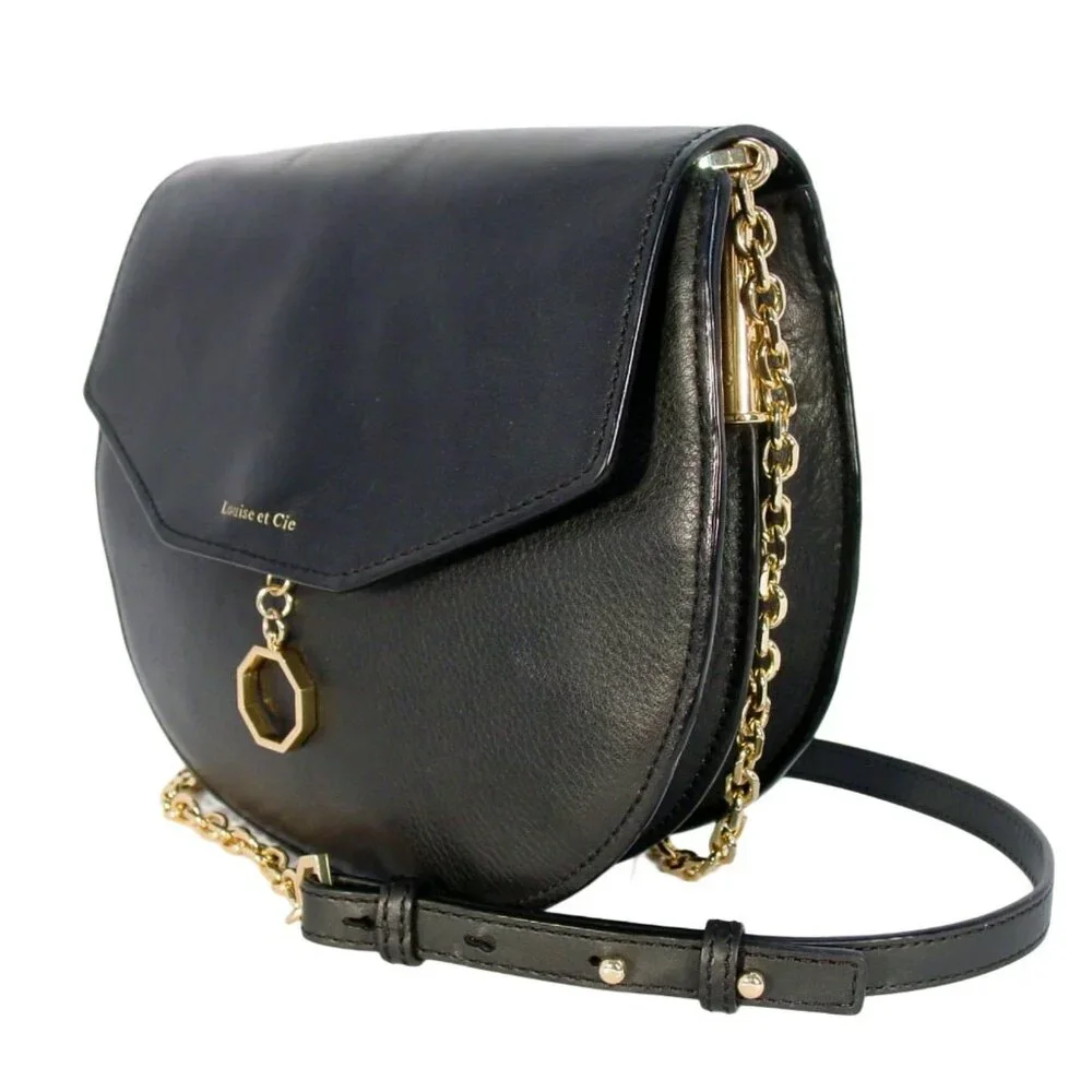 LOUISE et CIE Jael $278 Leather Crossbody Gold Chain Strap Bag - Picture 3 of 9